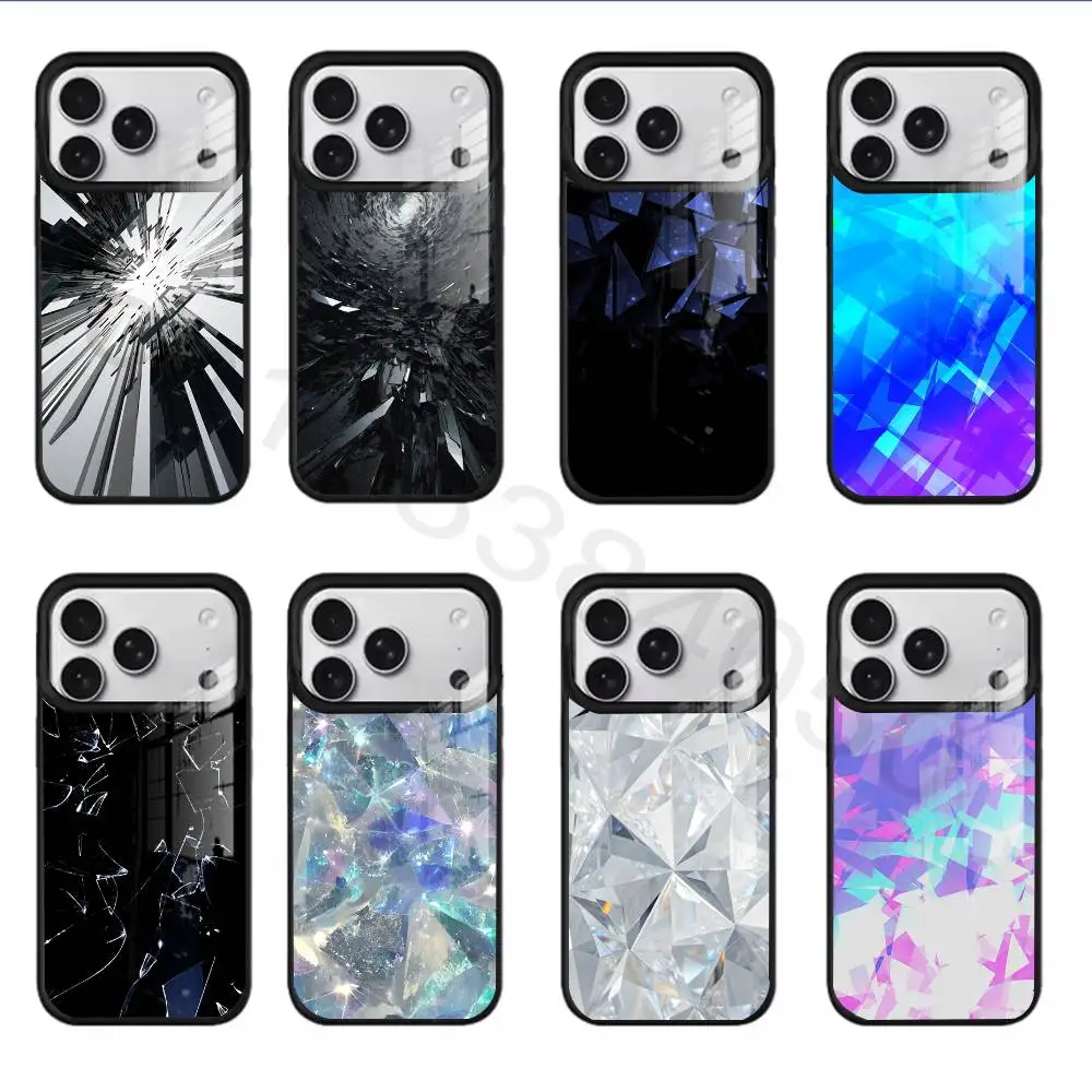 mirrory shards  For iPhone 11,12,13,14,15,16,17,Pro,Max,Plus,Mini,SE4,E Phone Case Magnetic For Magsafe Wireless