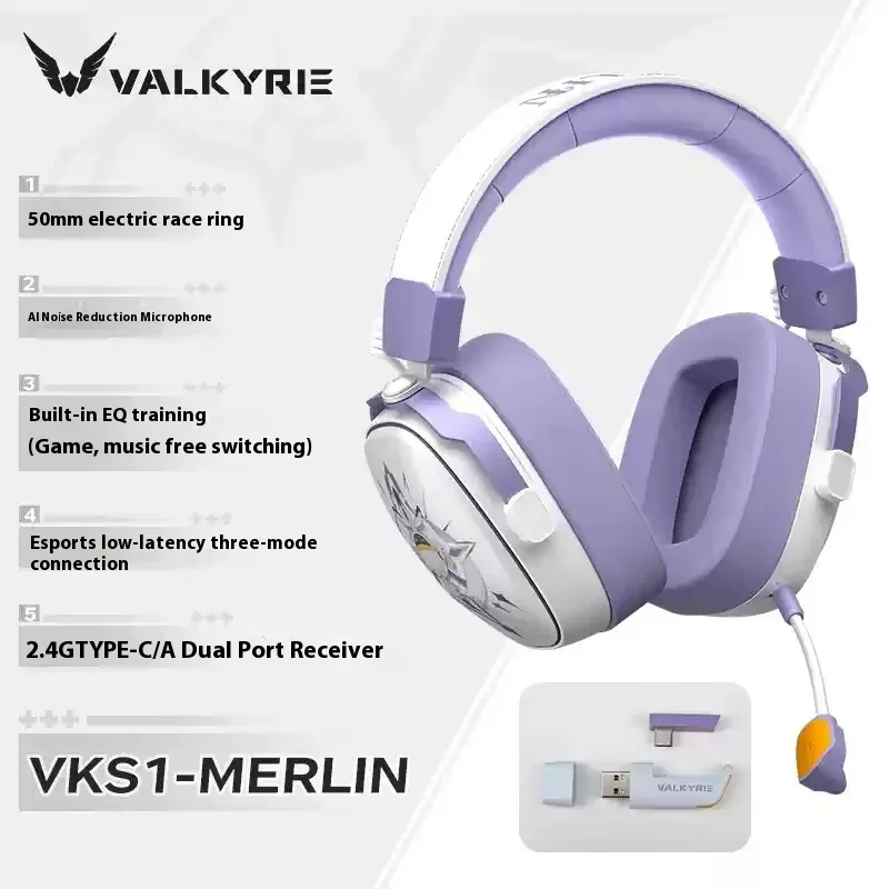 VALKYRIE VK S1 سماعات رأس FPS لاسلكية بثلاثة أوضاع للحد من الضوضاء وكمون منخفض طويل العمر مريح RGB سماعات رأس للألعاب الرياضية الإلكترونية #6