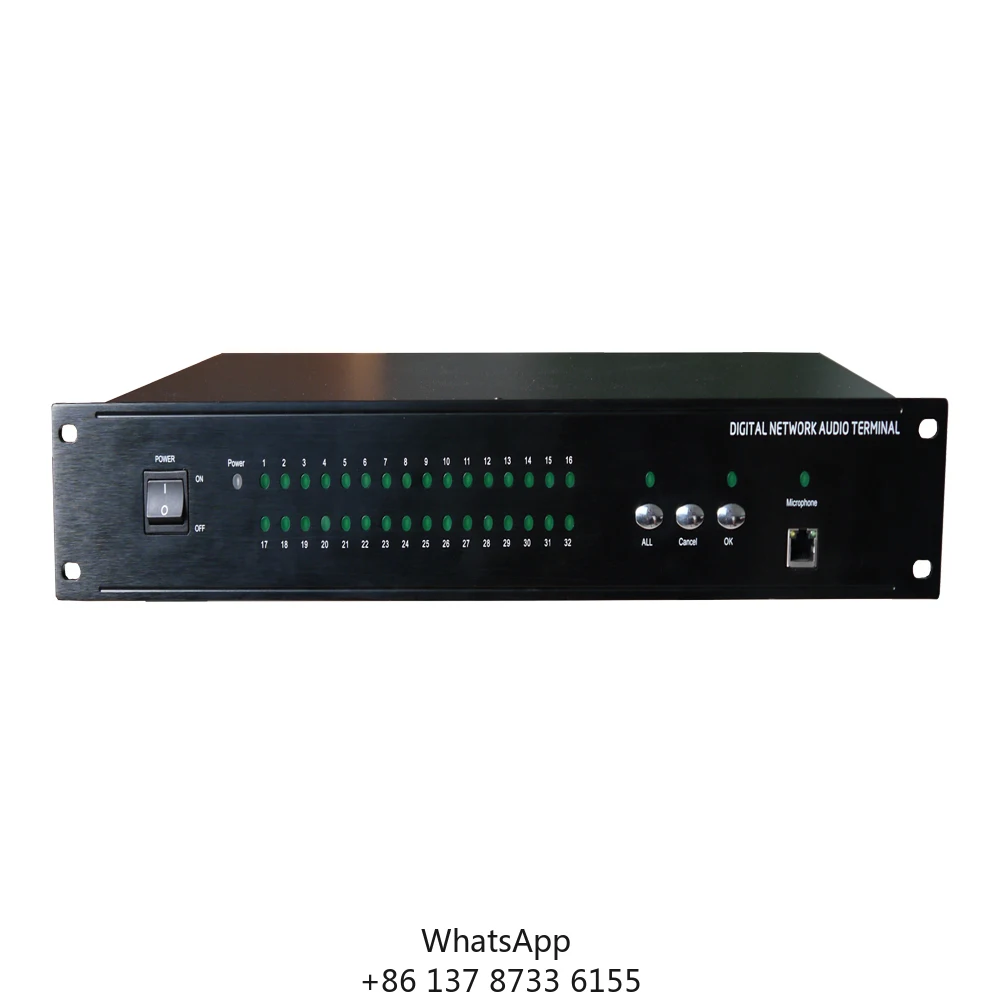Professional IP Network Public Address System Audio Alarm Matrix With Microphone Input Jack