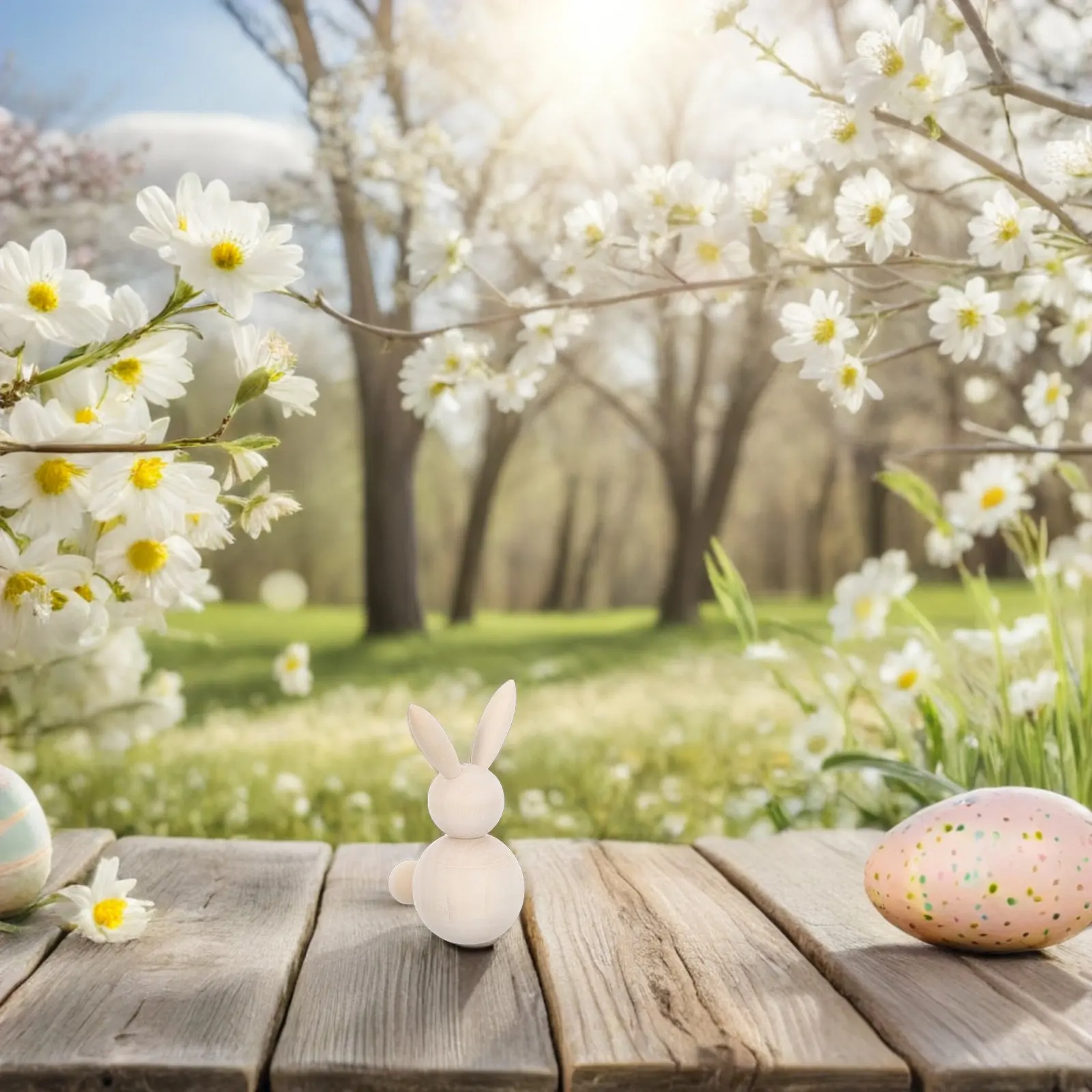 

Набор из 6 деревянных заготовок для поделок: неокрашенные кролики-заготовки для росписи, весеннего декора дома и художественных проектов