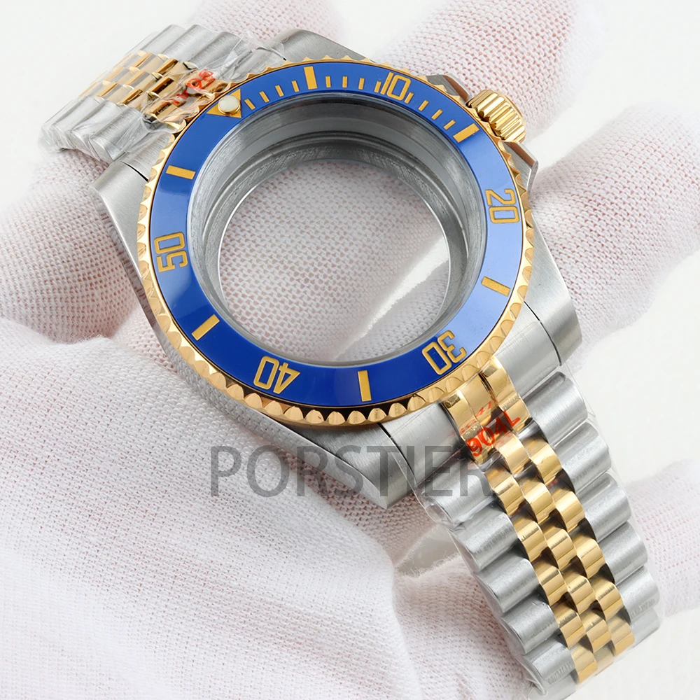 Rose Gold 40mm NH35 Watch Case Sapphire Glass for Seiko NH34 NH35 NH36 NH38 Movement SUB/GMT/ Yacht-Master Oyster/Jubilee Strap