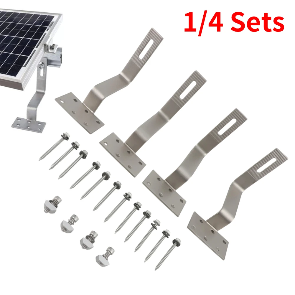 1/4Sets Stainless Steel Photovoltaic Roof Hooks For Solar Panel Photovoltaic Hook Mounting Brackets Block Groups With Screws