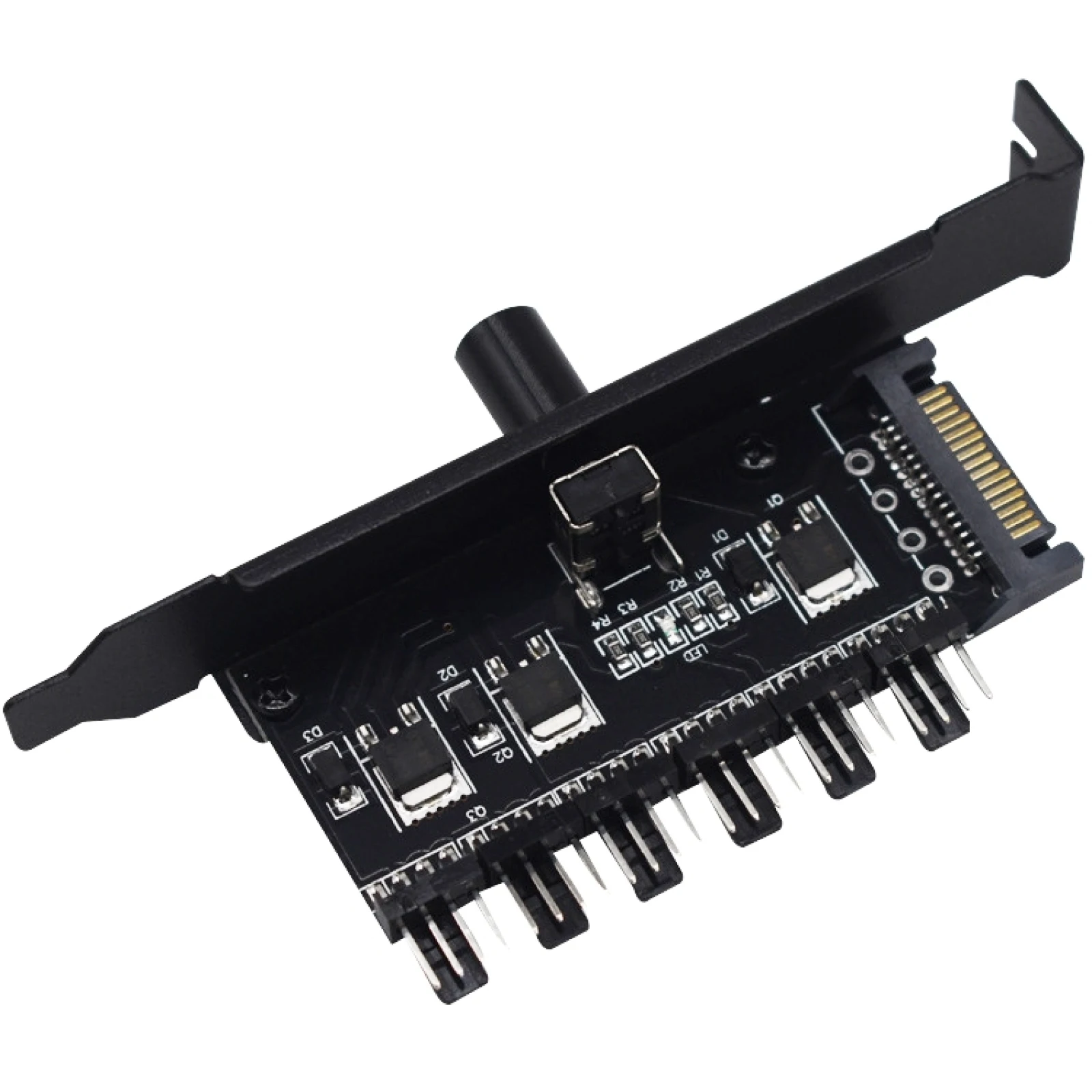 PIC Bit Case Cooling Fan Control Switch PWM 6 Way Computer Fan Speed Controller Big 4Pin SATA