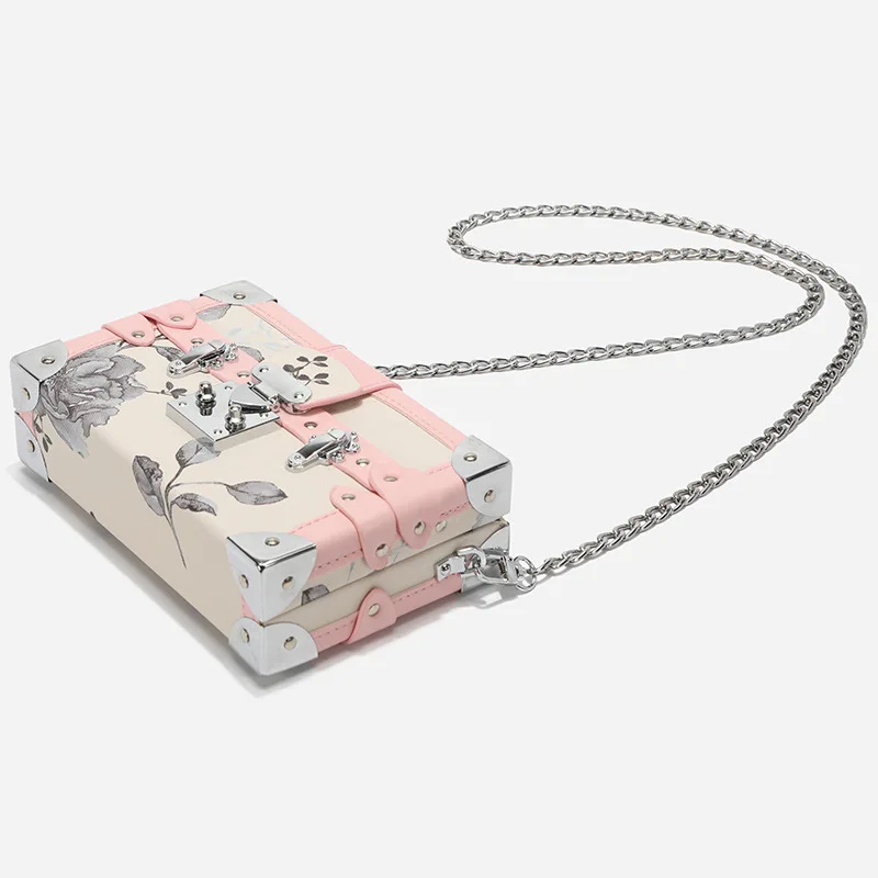 Wholesale 2023 New Female Hand Bag Printing Square Box Girl Chain Shoulder Bag Cute Cell Phone Handbags Lady