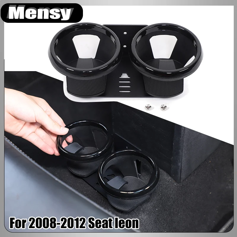 For 2008-2012 Seat leon rear bridge water cup holder carbon steel black 1 piece set car rear drain cup accessories