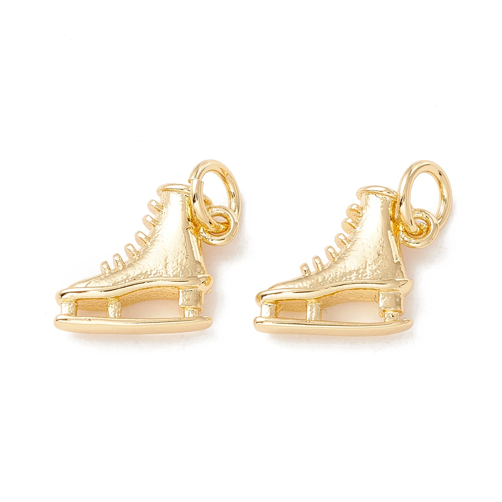 

10pcs 3D коньки латунь мини-Charms Real 18K золотым покрытием для ожерелья браслет браслеты ювелирные изделия подвески аксессуары