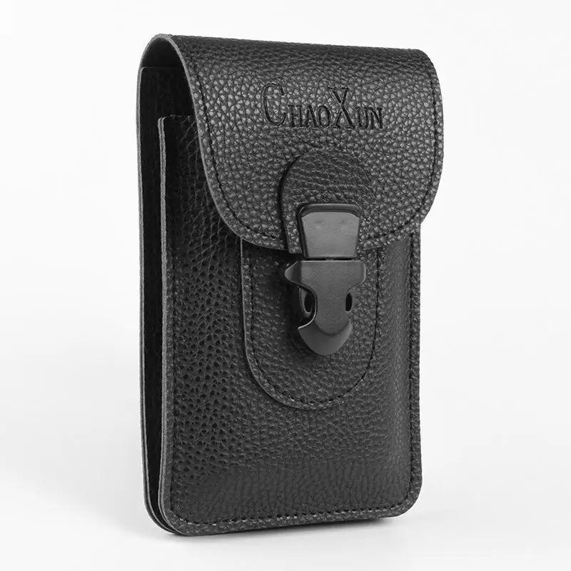 Herren Handy-Gürteltasche aus PU-Leder, Hüfttasche, Geldbörse, Handytasche, Laufgürteltasche, Reise- und Campingtasche, weich – Detail 4
