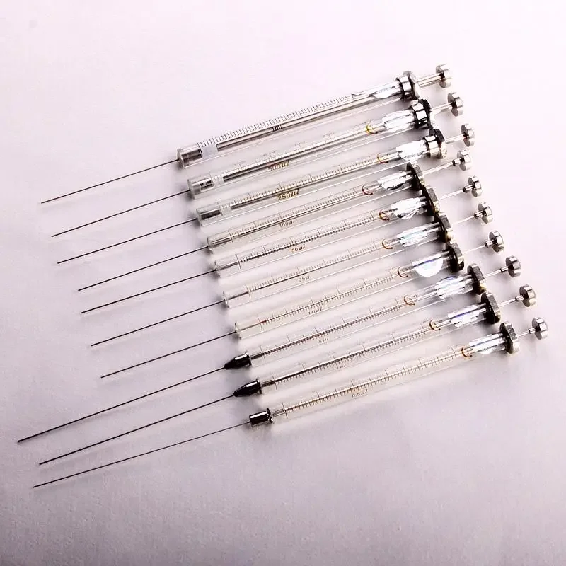 1/5/10/25/50/250/500/1000l Microliter Glass Syringe Liquid Chromatographic Injector With Cone Tip