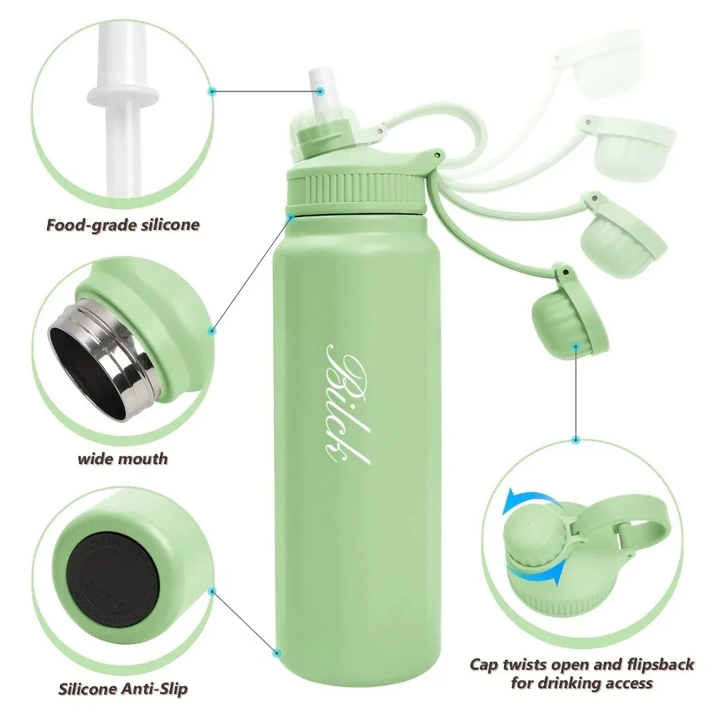 Customize Name SUS304 Insulated Water Bottle 28Oz - With Straw Leakproof BPA-Free Fit for Outdor Sports & Daily Use Perfect Gift