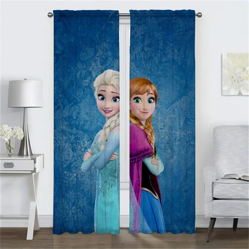 Tulle for Bedroom Frozen Blackout Curtain for Room 2 Panel Partition Curtains Child Room Home Interior Curtains Shades Living