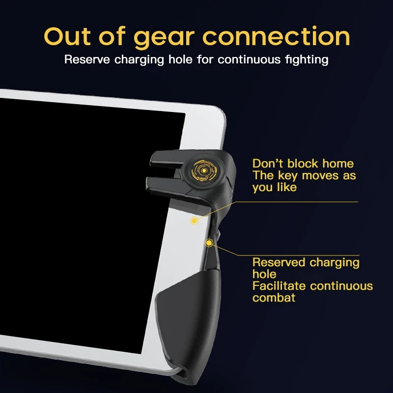 #83E Consumer Electronics,Game Trigger,6 Finger Game Gamepad for iPad Joystick Handle Game (black)