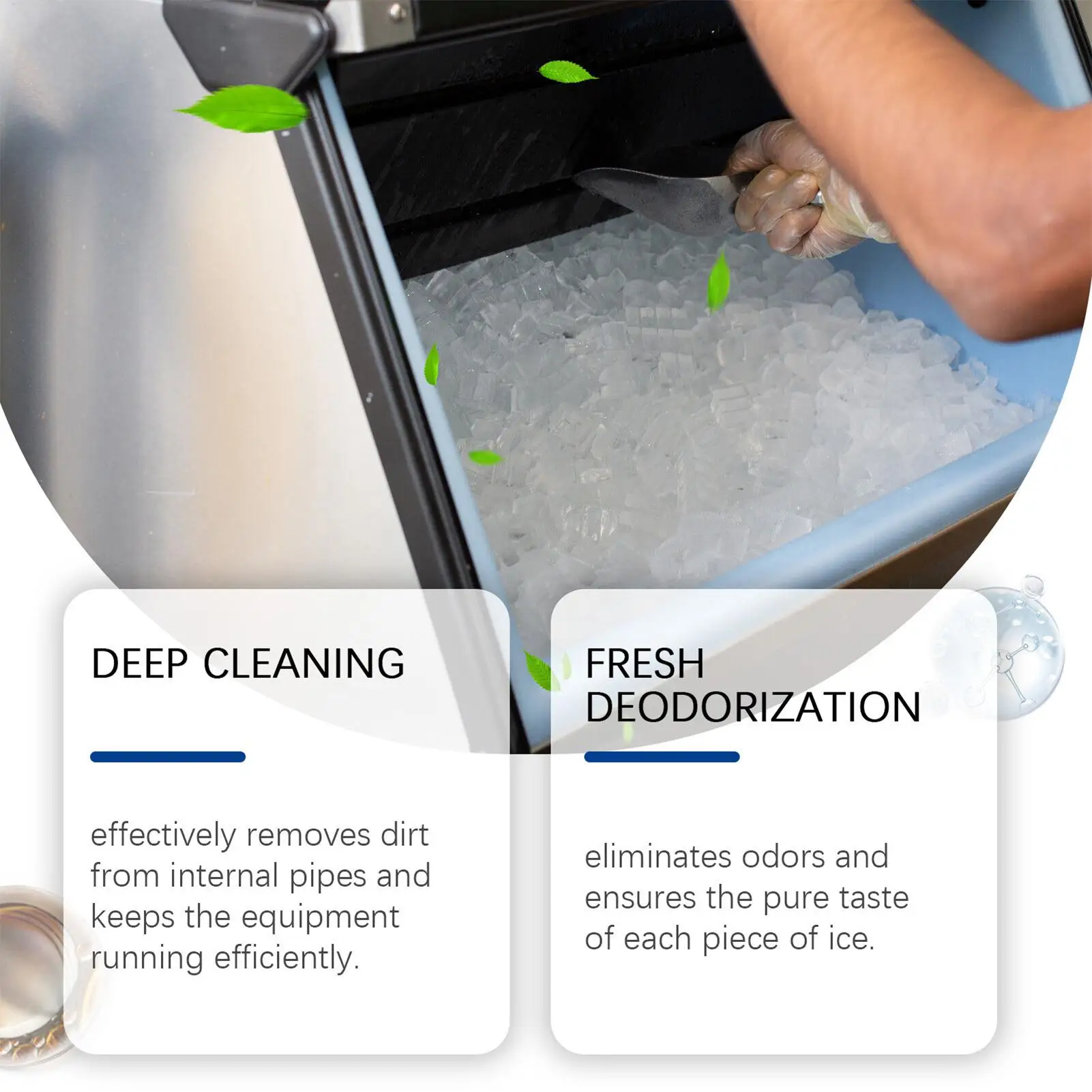 12Pcs Ice Maker Cleaner Tablets, Effective Deodorizing & Descaling for Ice Machines, Gentle Stain Remover for Home Kitchen Use