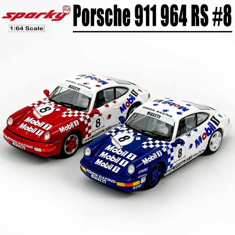 Sparky&Tiny 1/64 Porsche 911 964RS # 8-gelegeerd speelgoedmotorvoertuig gegoten metalen model