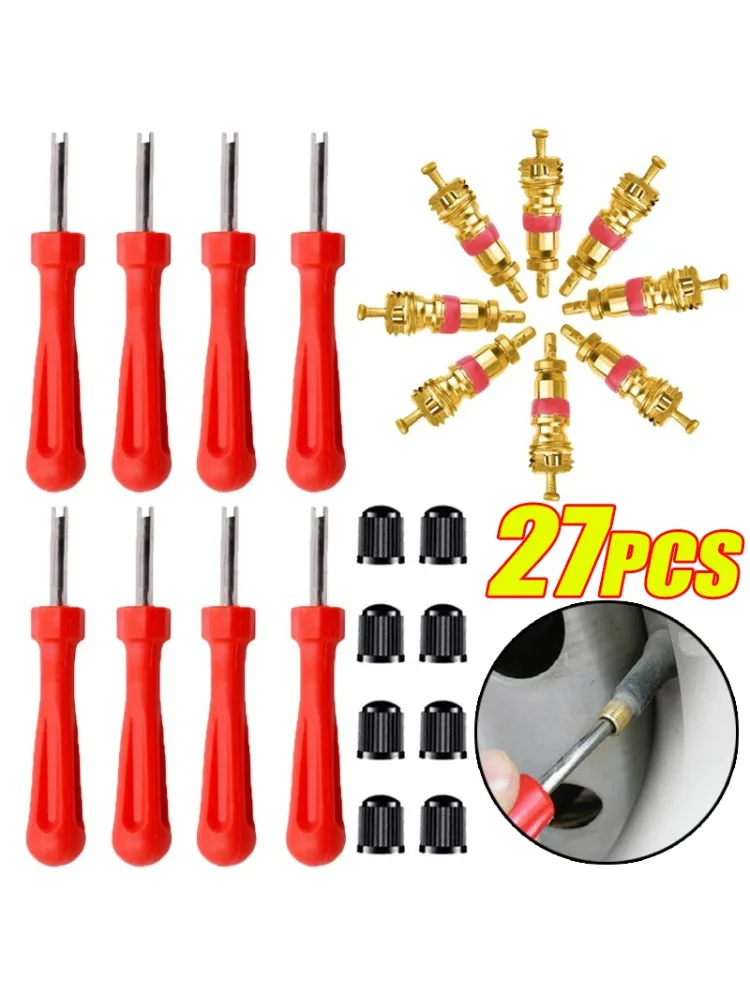 Ensemble d'outils de noyau de Valve de pneu de voiture, outils de retrait de poignée en plastique, clé de tournevis, outil manuel de réparation de pneus de noyau pour voiture