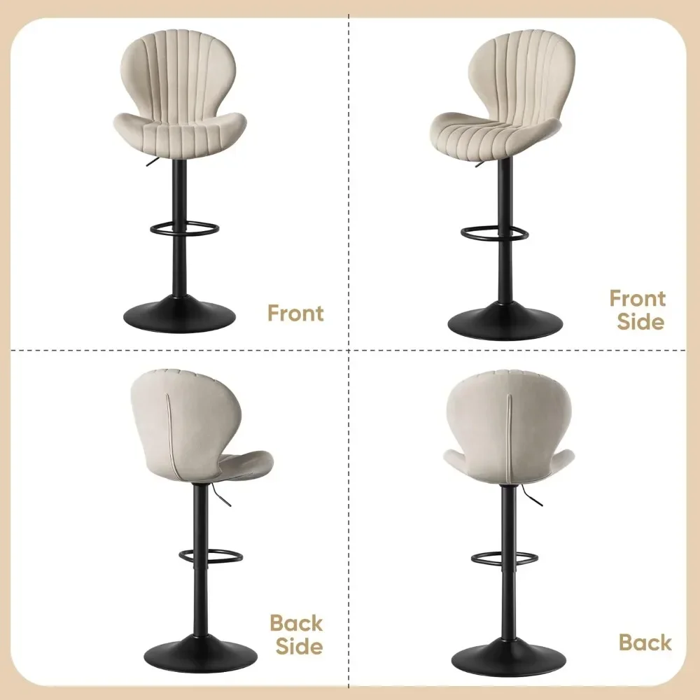 Modern Swivel Bar Cadeiras Set, Bar Stools, Barstools, Contra Altura, Encosto Alto, Fácil 3-5 Minuto de Montagem para Bar