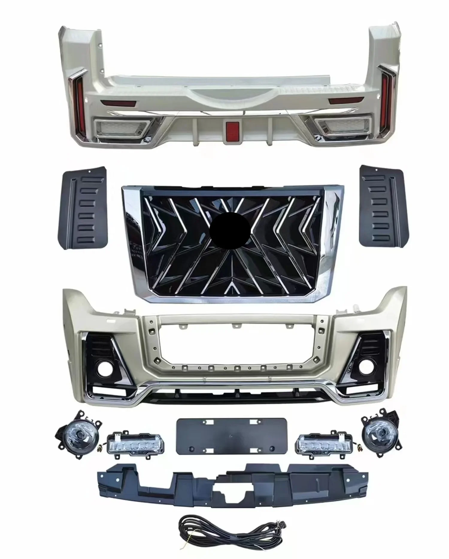 

Front Rear Bumper surround Body kit for Mitsubishi Pajero V97 V93 fog light grille daytime running light