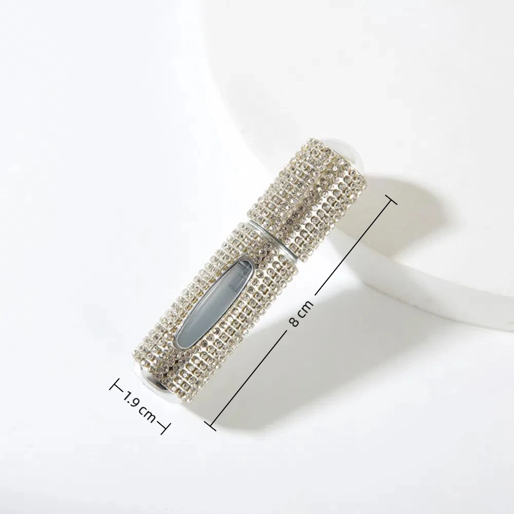 5ml 미니 향수병 크리스탈 디자인 블링 글리터 리필 가능한 아토마이저 스프레이어 다이아몬드 장식 미니 사이즈 향수 용기