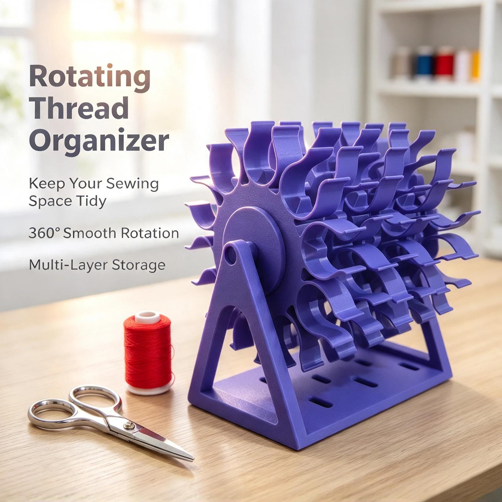 Rotating Bobbin Thread Organizer Rack Sewing, Spool Holder Stand Storage Dispenser For, Machine Reels Accessories Home Craft Too
