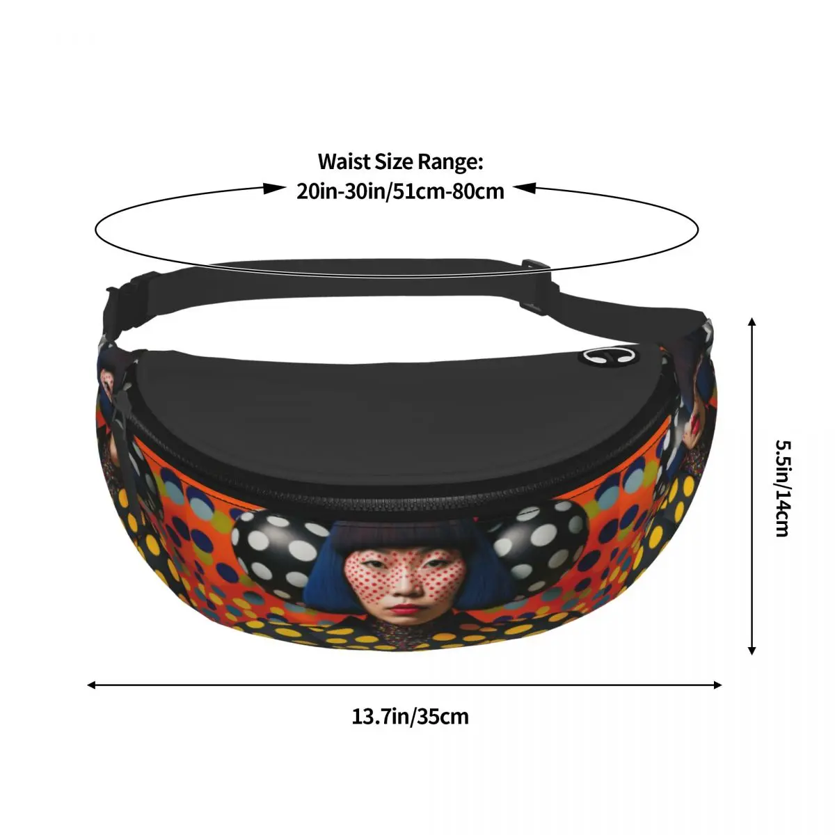 Yayoi Kusama Arte Abstrata Fanny Pack para Homens e Mulheres, Bolsa Cintura Crossbody para Camping, Bicicleta, Bolsa de Dinheiro para Telefone, Legal