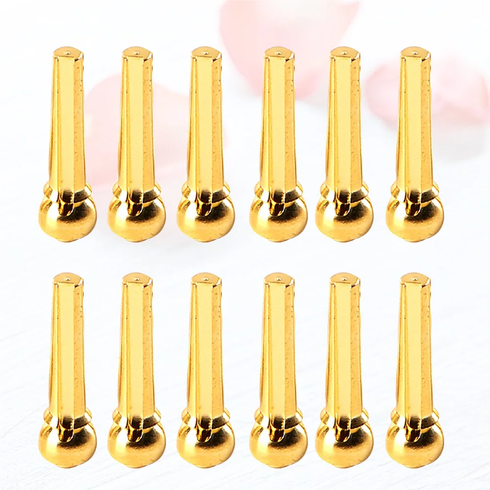 

12PCS Copper Guitar Bridge Brass String Studs Guitar Accessories (Golden) Guitar Bridge Pin Guitar String Studs