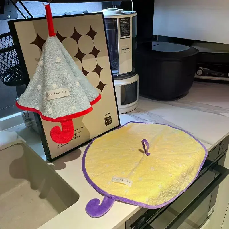 Mini Umbrella-shaped Hand Towel, Cute Absorbent And Quick-drying Bathroom Towel, Thickened Coral Fleece Kitchen Handkerchief