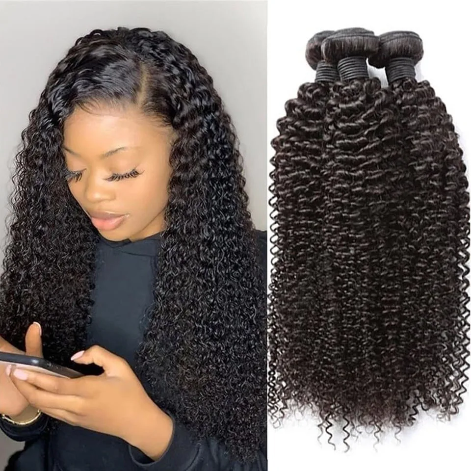 

Наборы кудрявых волос из натуральных человеческих волос Hot Inch Kinky Curly, 24, 26, 28 дюймов, 2/3/4 пучка, 100 г, класс 18А, необработанные, девственные волосы