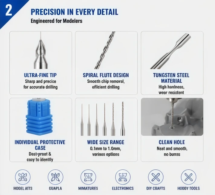Ustar Model Tool Hole Drill Bit 0.1-1.0mm 90281-90290