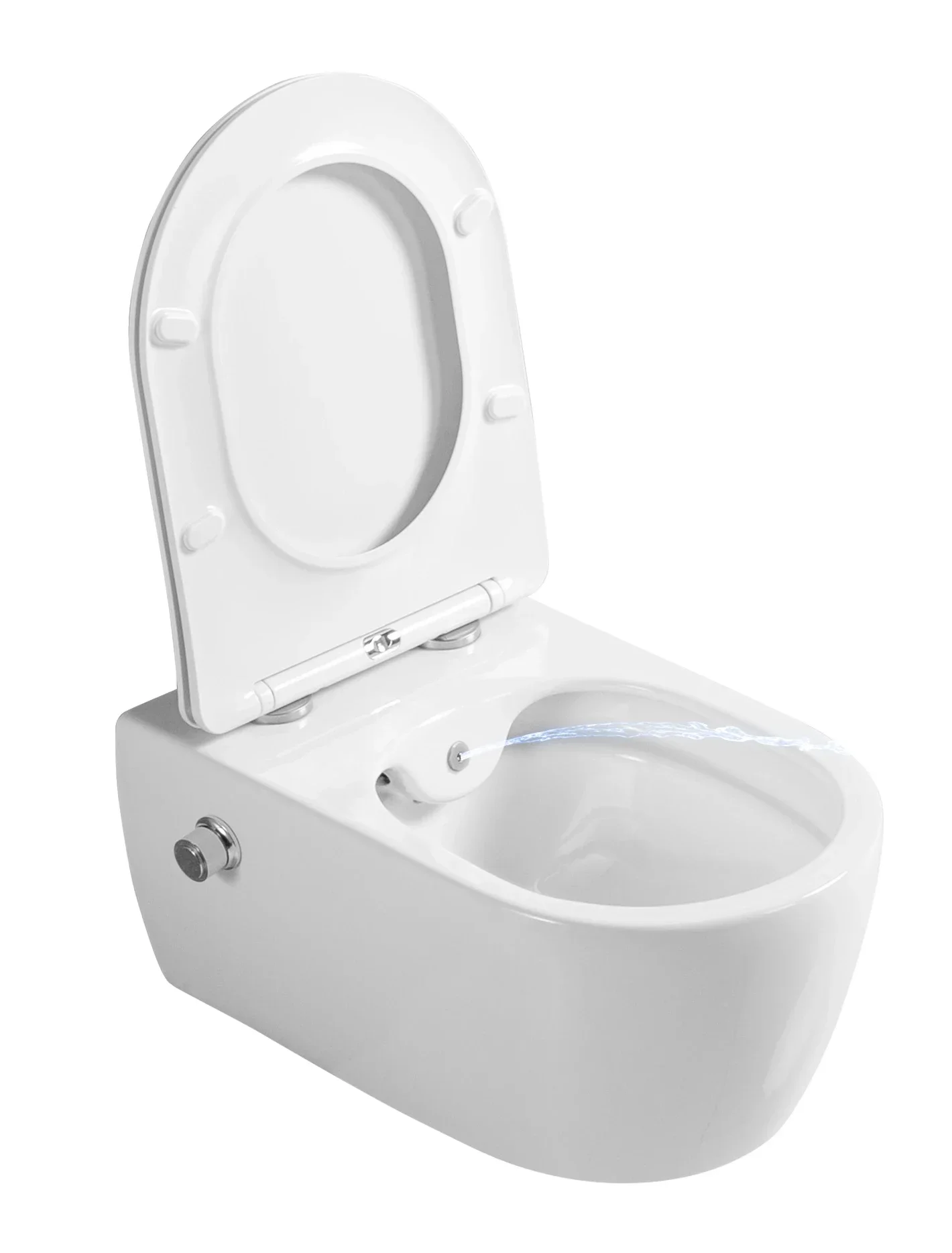 Round shape Europe design CE built-in hanging toilet bowl hanging toilet with built-in bidet