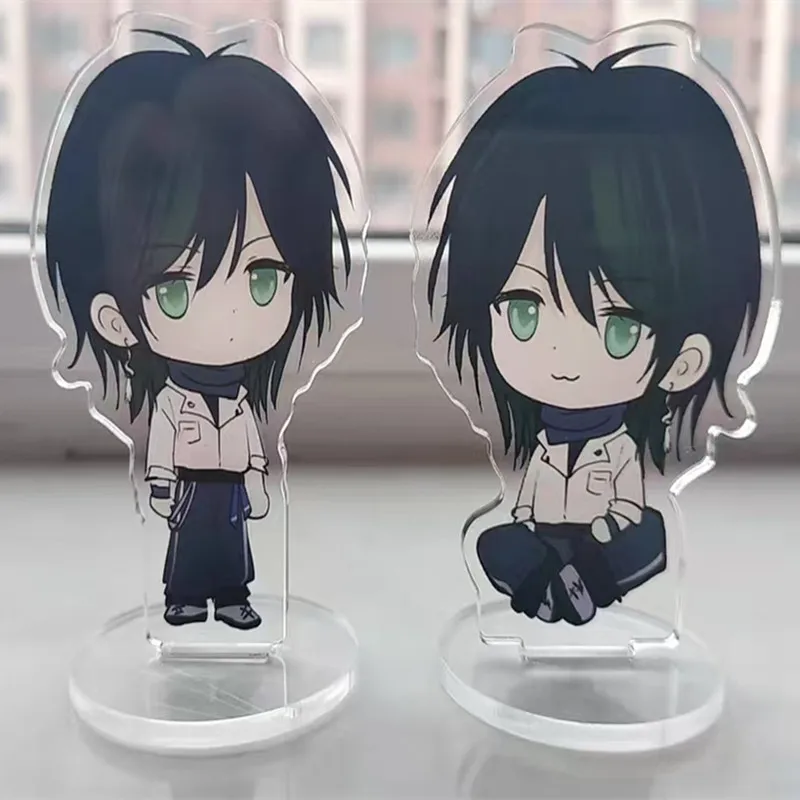 Custom Gradient Acrylic Standee Fashion Anime Cartoon Figures Desk Stand Accessories Kawaii Colored Background Keychains view 4