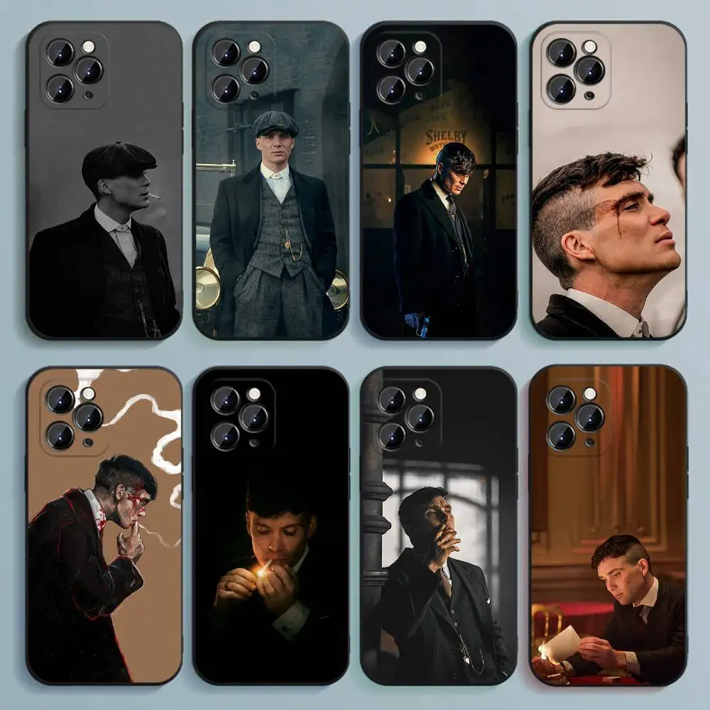 

T-Tommy S-Shelby Phone Case For iPhone 17,16,15,14,13,12,Pro,Max,Plus,E,SE4,Air,Mini Black Soft Cover