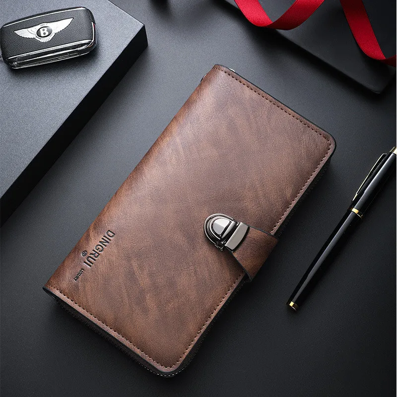 WERLLANDS PU Leather Men's Short Wallet Solid Color Wear‑resistant Lightweight Cash Card Purse