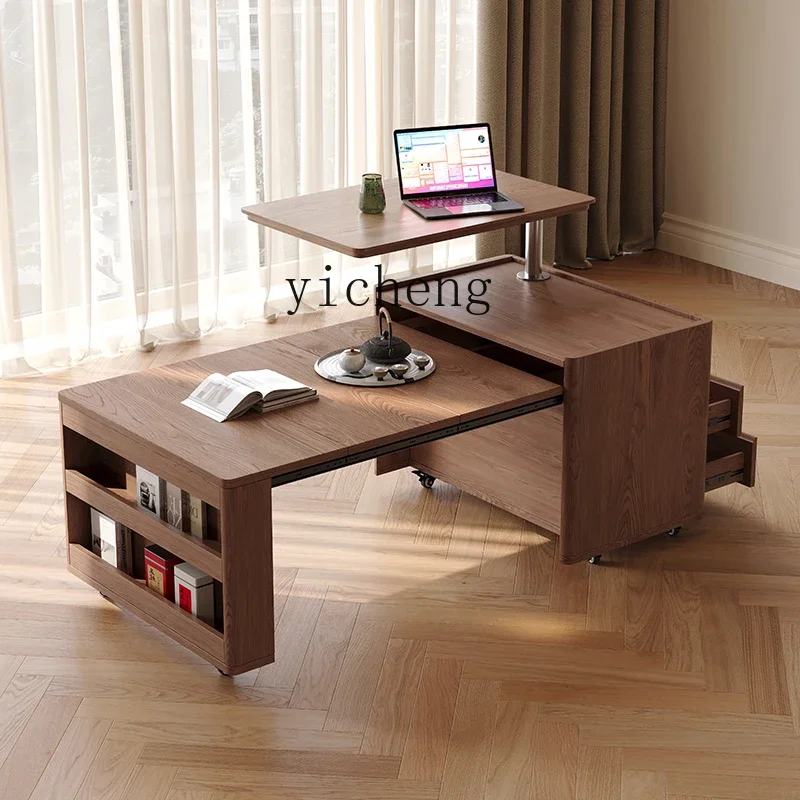 GX removable coffee table folding and retractable living room home sofa can be lifted and lowered solid wood edge table