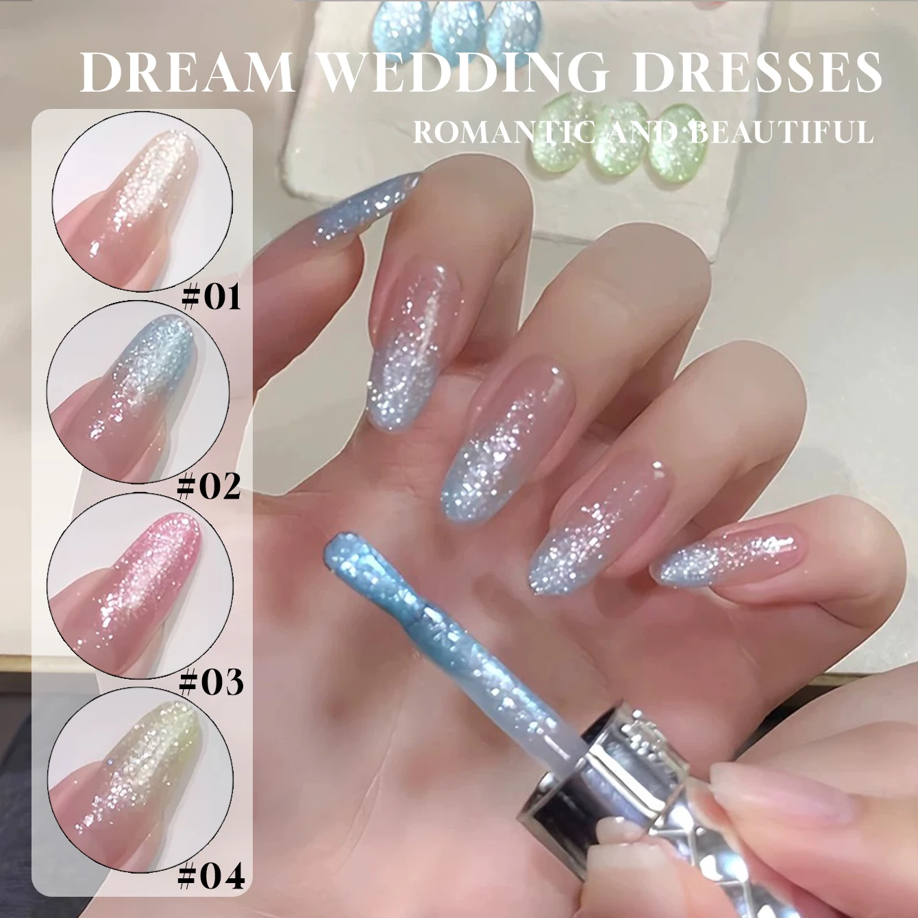 

MN 12ML 2026 New Dreamy Wedding Dress Shimmer Gel Nail Polish Trendy Skin-Whitening Glitter Crushed Diamond Finish for Manicure