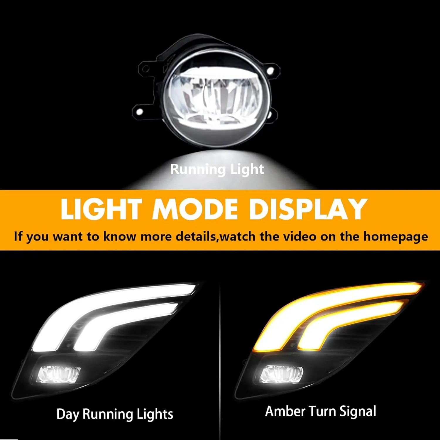 LED Fog Ligh XSE TRD 2018 2019 2020 LED DRL Lights Amber Turn Signal light Front Driving Fog Lamp Assembly 2pcs
