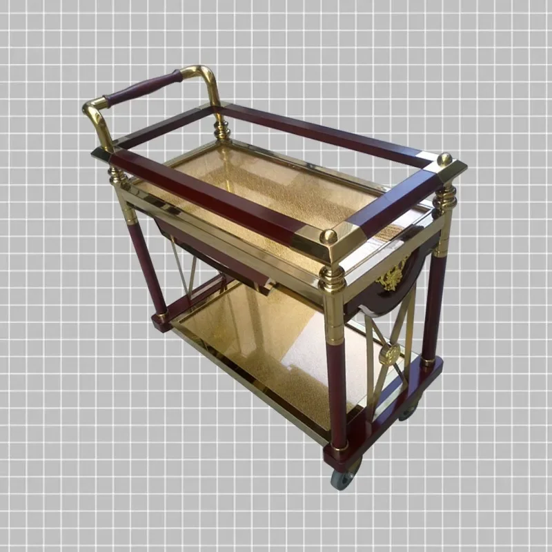 Recommend boutique stainless steel titanium and other hotel supplies, Haotian hotel service wine cart wholesale, affordable pric