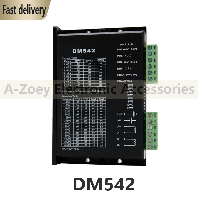 New Original Stepper Motor Driver DM542 Voltage 20-50VDC Current 1.0-4.2A