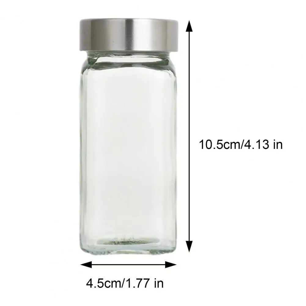 Glass Spice Jars with Label Stickers 4oz Transparent Glass with Bamboo Lid and Silicone Seal Kitchen Spice Container for Organiz