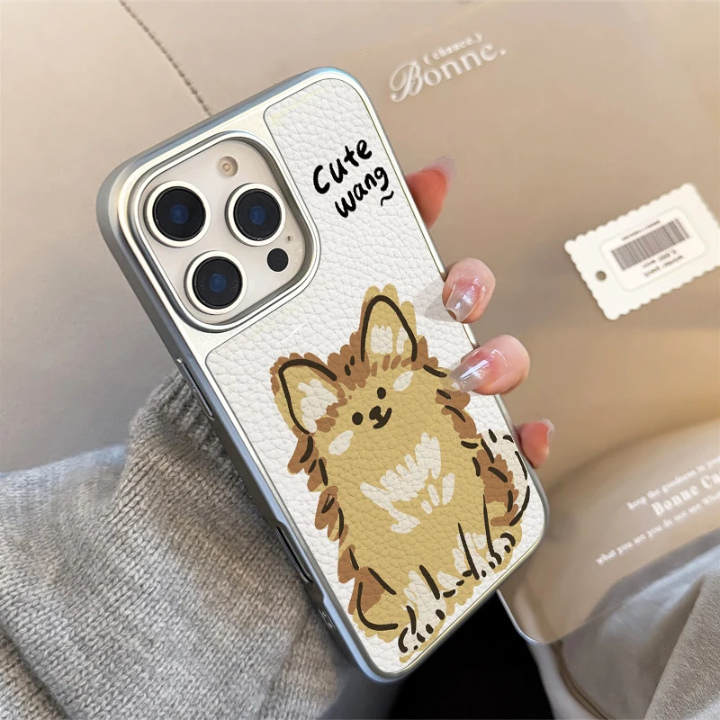 حافظة هاتف من المنسوج اللطيف لهاتف آيفون 11/12/13/14/15/16/17 Pro Max AIR PLUS حافظة هاتف إيبوكسي مصنوعة من جلد البولي يوريثان #3