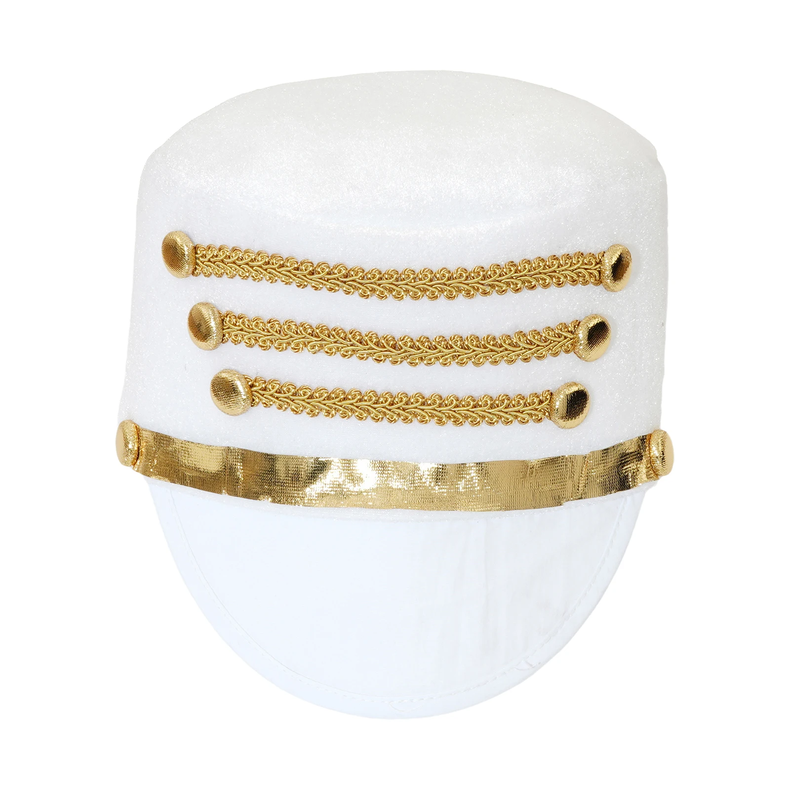 Adults Majorette Hat Gold Braids Metallic Trim Velvet Cap Costume Accessory Prop for Halloween Cosplay Themed Party 3