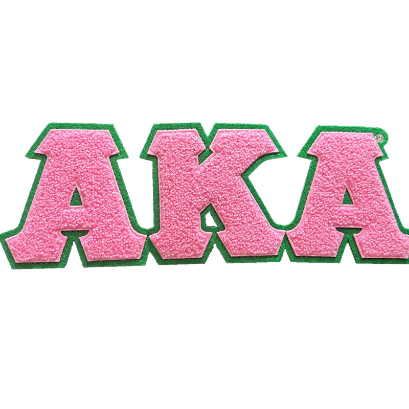 11'' Chenille AKA Greek Letter Sets Alpha Kappa Alpha Iron on Sorority Patches for Pretty Women Sweatshirt