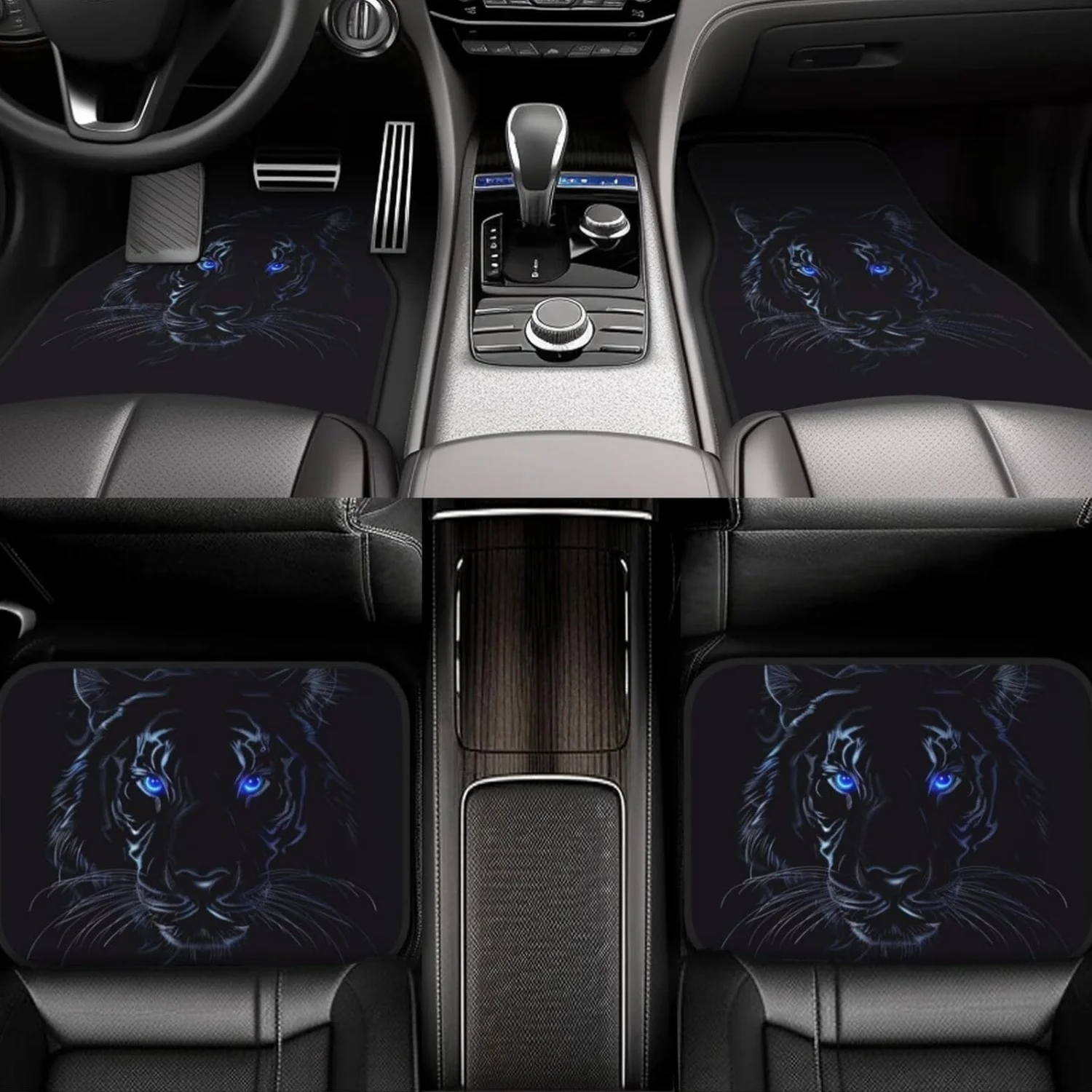 Tiger Glows Offers A Complete Set Of Four Car Floor Mats Suitable For Various Vehicles Including Suvs, Trucks, Sedans, And Vans
