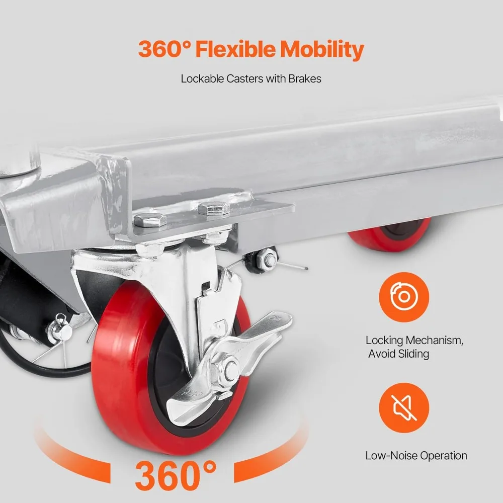 Hydraulic Lift Table Cart, 500lbs Load Capacity 28.5 Inch Lifting Height, Manual Single Scissor Lift Table with 4 Wheels