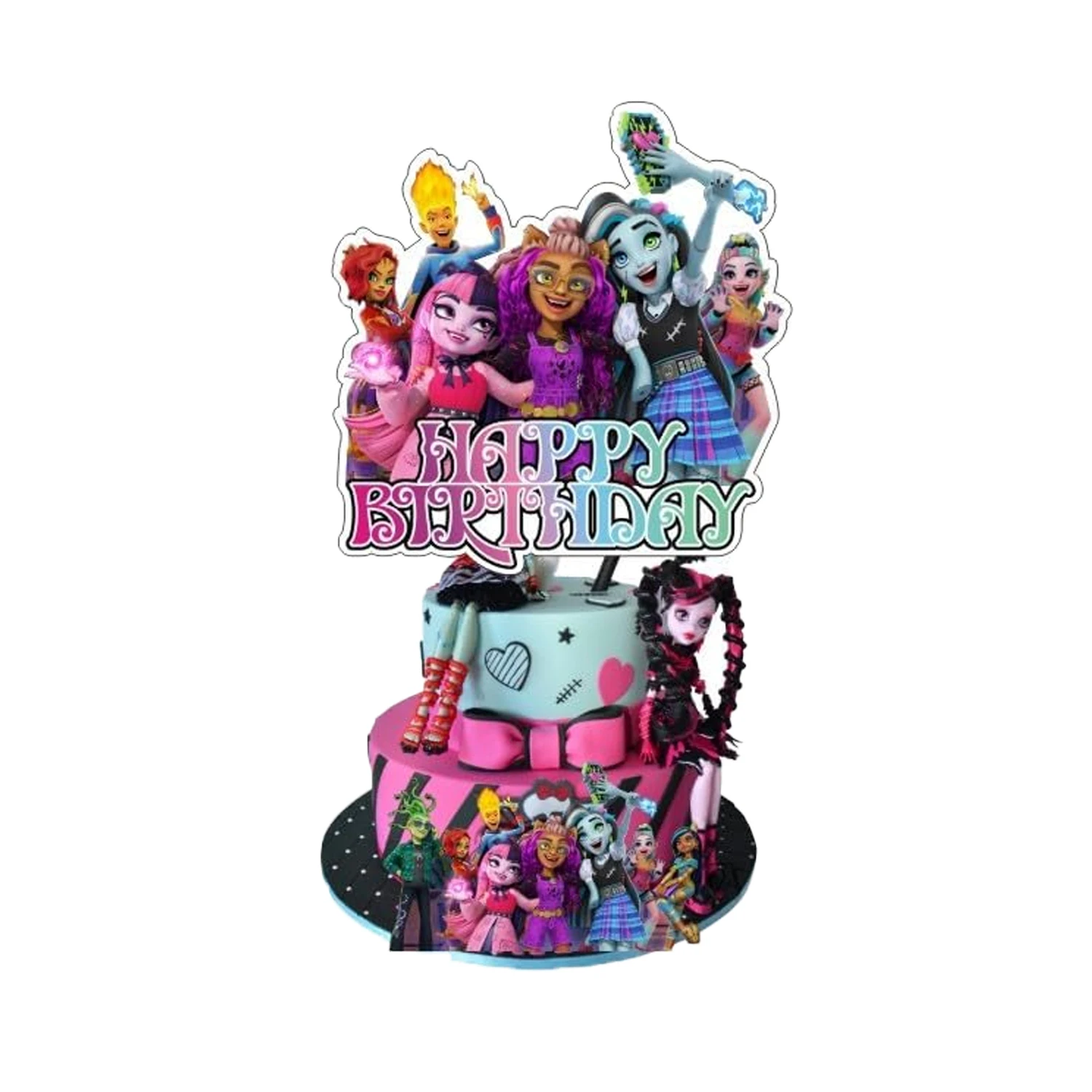 Topper de bolo monster high, toppers de cupcake, decorações de aniversário monster high, decorações de bolo de aniversário monster high