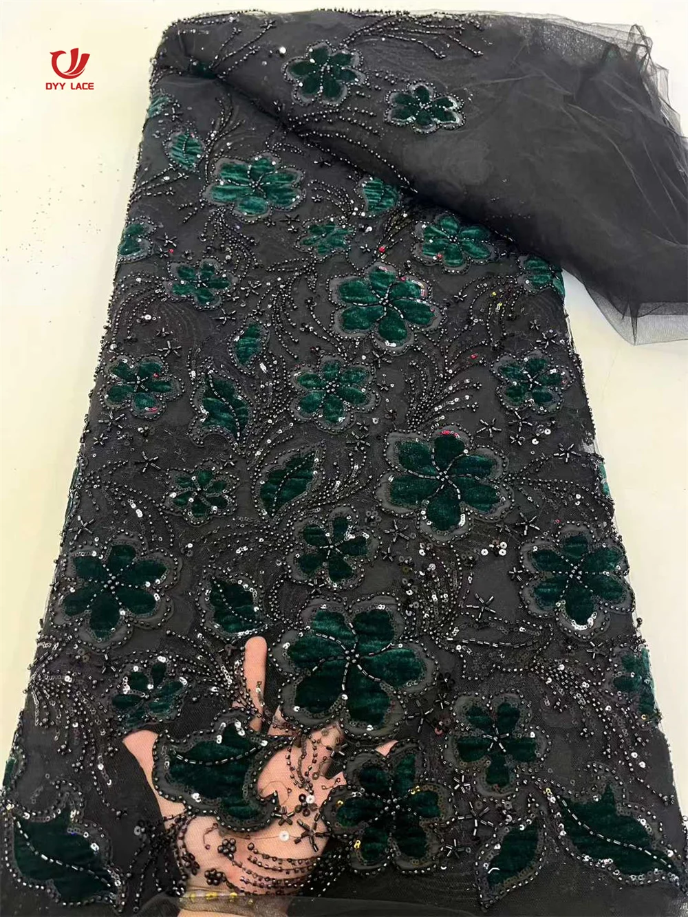 

2025 African Lace Fabric Sequins Embroidery Groom Nigerian Bridal High Quality French Tulle Lace Fabric For Wedding Party 5 Yard