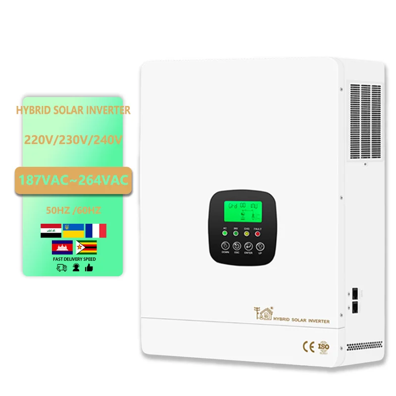 All In One Hybrid Inverter 4KW Single Phase 220V AC Off-Grid 24V Built 80A/100A MPPT Solar Charger Controller Fit for Home