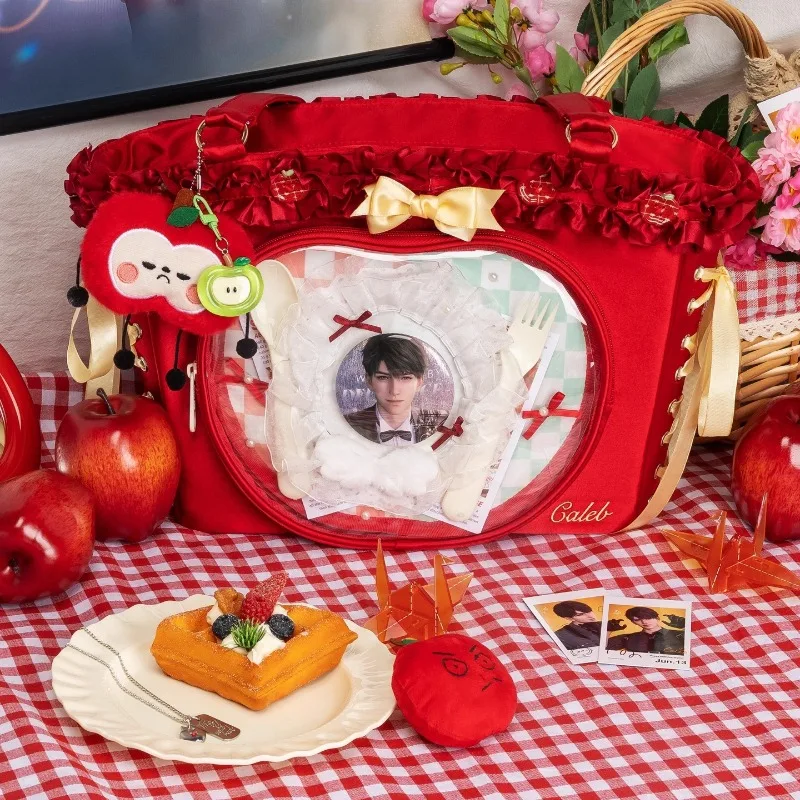 

Оригинальная красная сумка через плечо Love and Deepspace Caleb Itabag большой вместимости, сумка на одно плечо в стиле аниме для ежедневного использования, любителей игр