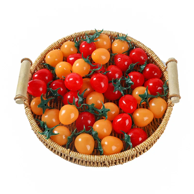 Simulation de petites Fruits de tomates, 10 pièces, modèle de faux tomates cerises en PVC, accessoires de photographie alimentaire, ornements d'exposition de fenêtre