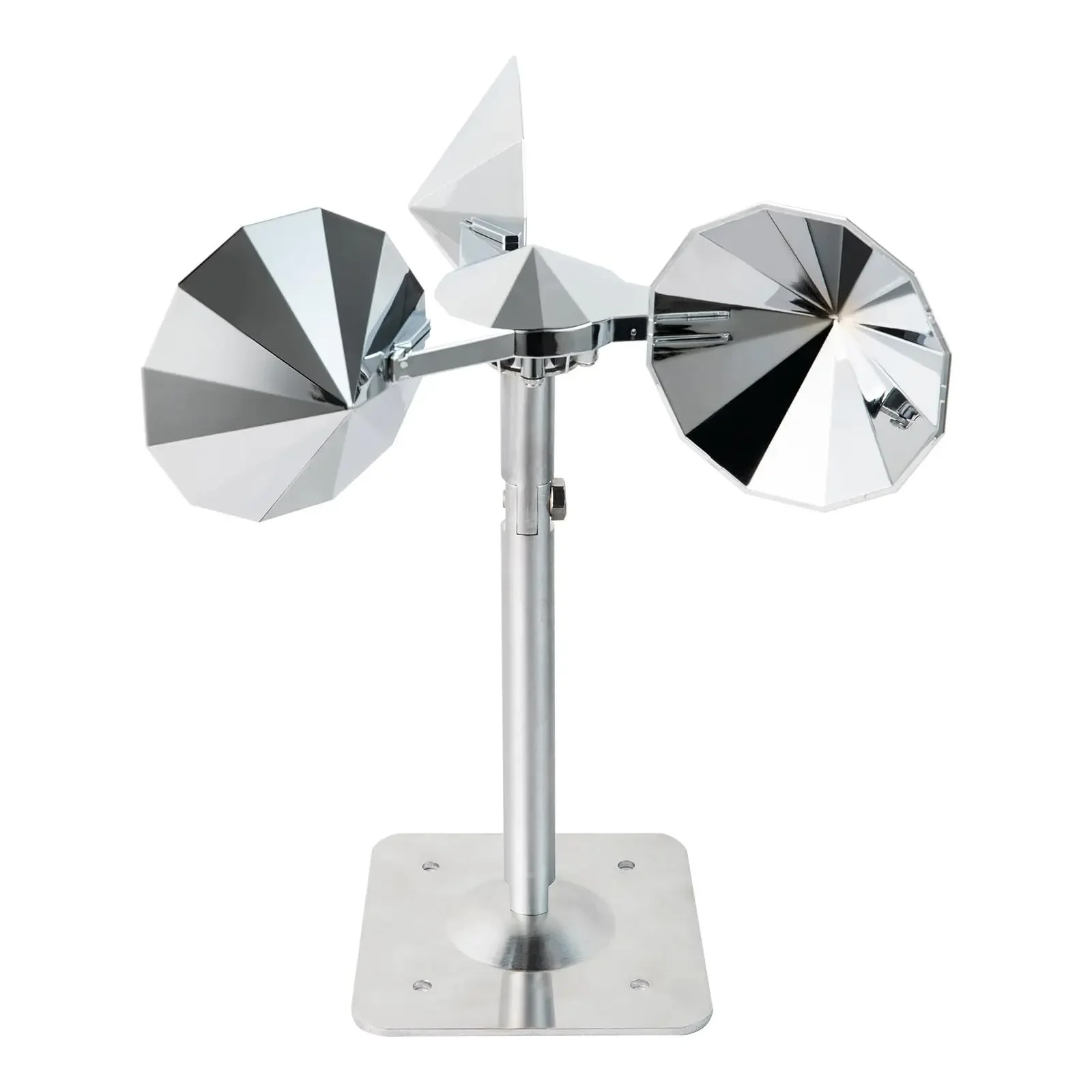 

A reflective rotating device for repelling birds scares pigeons, woodpeckers and other birds.