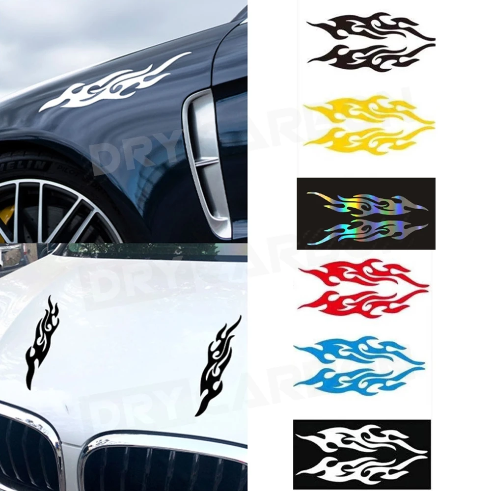 

DIY Flame Vinyl Decal Sticker Waterproof For Car Motorcycle Gas Tank Waterproof Universal Car Motorcycle Flame Sticker Decals