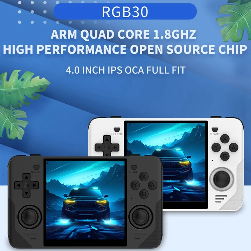 Smart-RGB30 Retro-Spielekonsole 16G + 128G 4,0 Zoll 720X720 Quad-Core-CPU 5Ghz Wifi + Bluetooth 4100Mah Handheld-Game-Controller